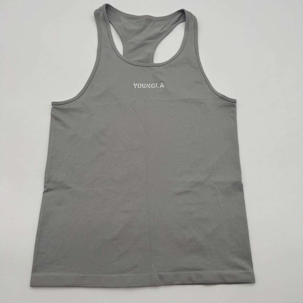 YoungLA Womens Seamless Racerback Tank Top Grey Size Small Athletic Workout S